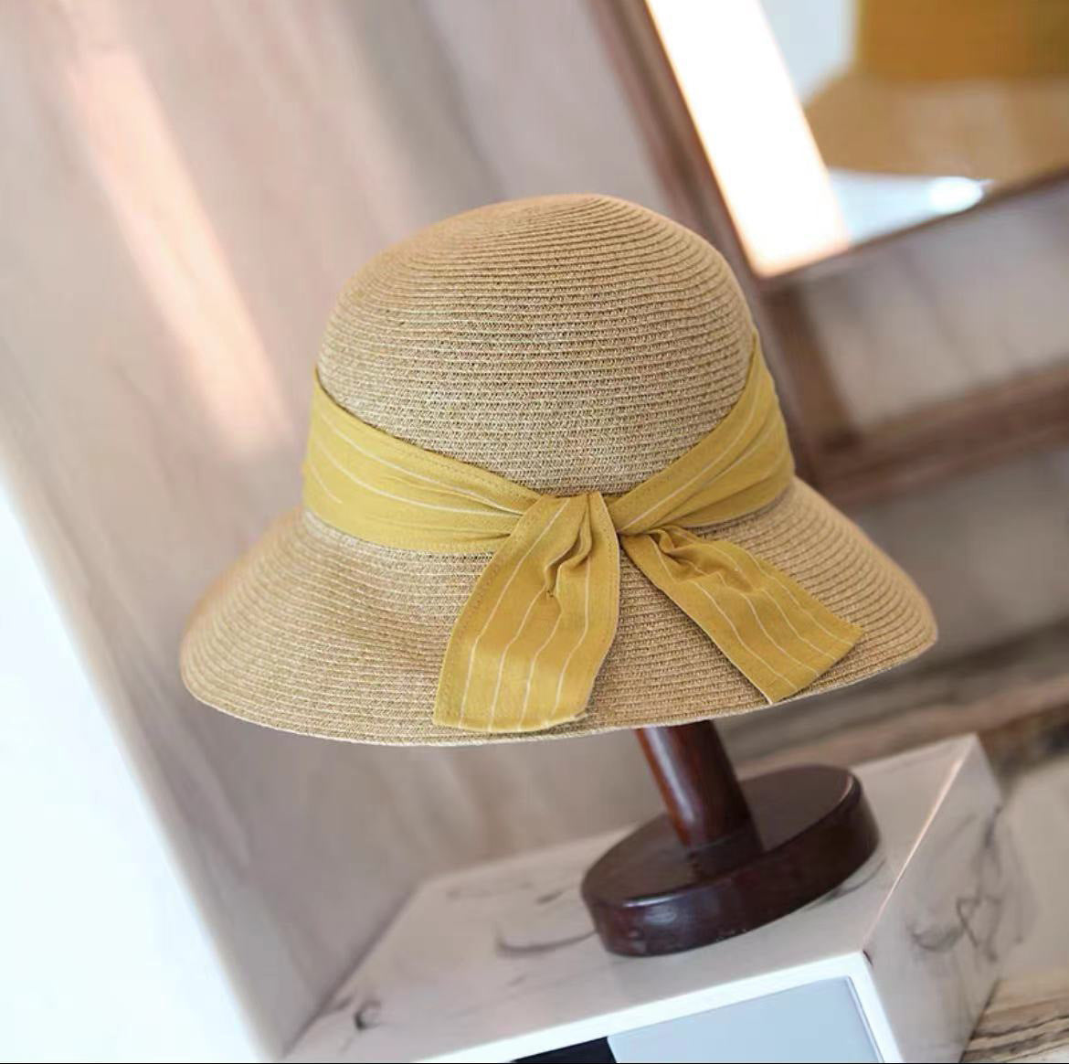 Wholesale Bow Big Brim Hat Straw Hat